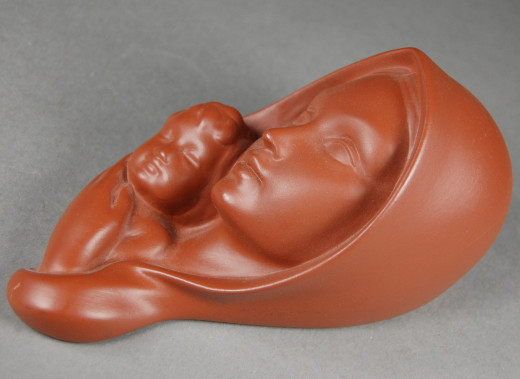 Gmundner Keramik, Wandmaske Madonna mit Kind