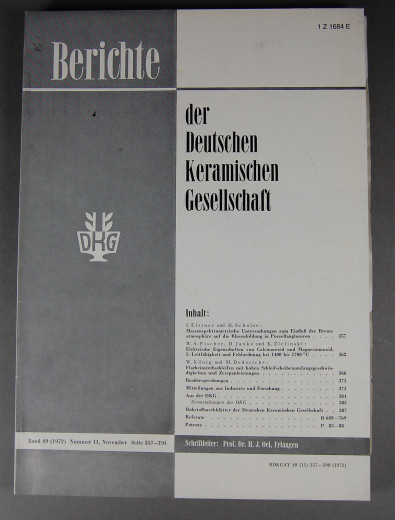 Berichte der Deutschen Keramischen Gesellschaft 1972