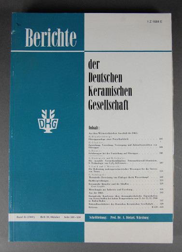 Berichte der Deutschen Keramischen Gesellschaft 1968