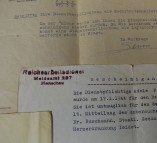 Konvolut 2 Bescheinigungen und Brief, 1944/1946