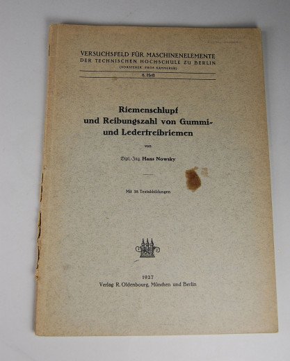 Riemenschlupf und Reibungszahl von Gummi- und Ledertreibriemen