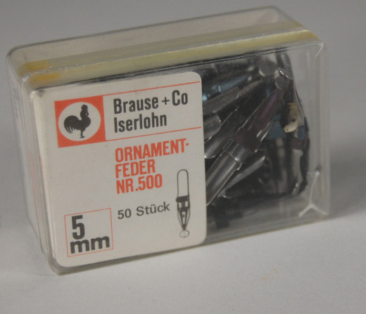 Brause & Co, Ornamentfeder Nr. 500; 5 mm; ca. 50 Exemplare
