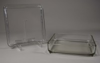 Vereinigte Lausitzer Glaswerke, Kubus-Geschirr, box with lid; WV 291