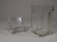 Vereinigte Lausitzer Glaswerke, Kubus-Geschirr, jug with lid; WV 291