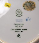 Royal Copenhagen, wall plate Christmas Rose and Cat 1970